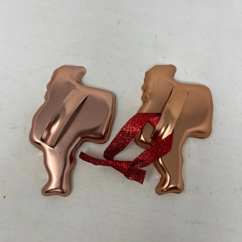 Vintage Copper Cookie Cutter Set Holiday Christmas Shapes 10pc Tree Star